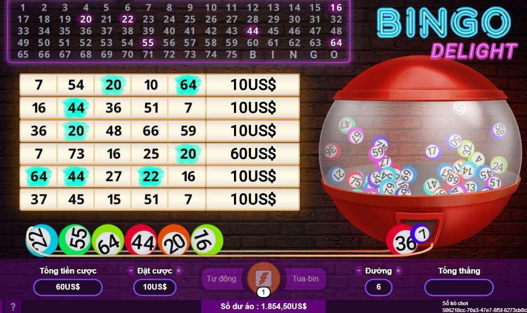 Kinh nghiem choi Bingo Delight tai W88
