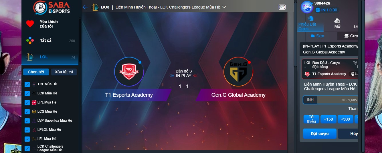 Tong quan cach choi Saba Esports tai W88