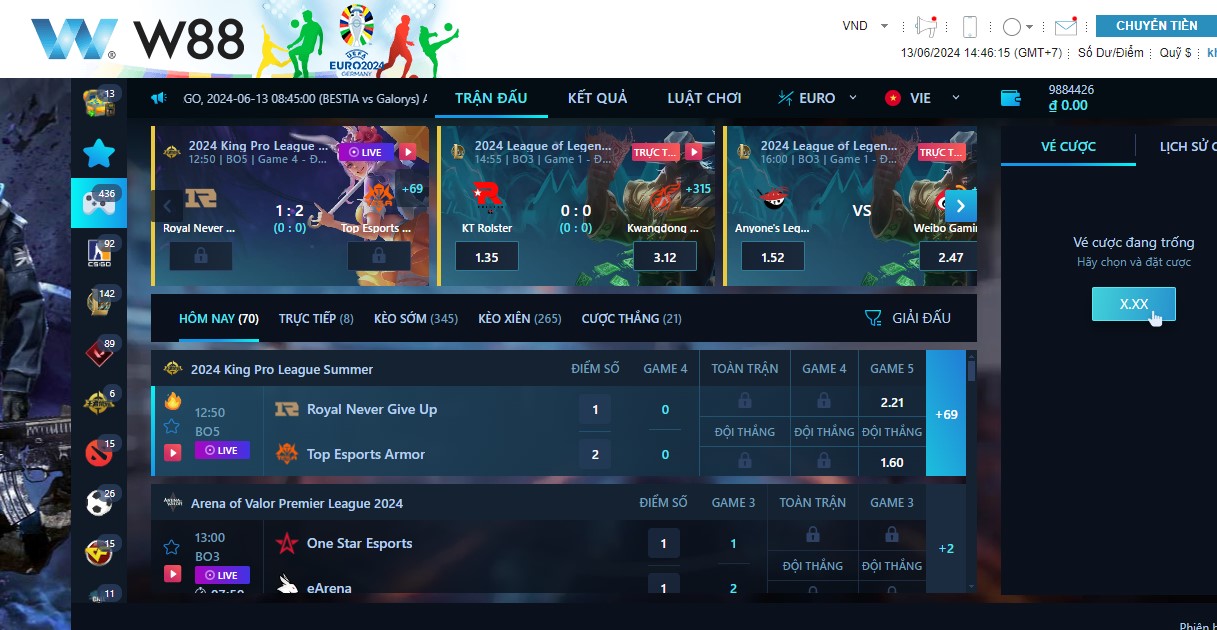 Uu diem sanh TF Gaming W88 