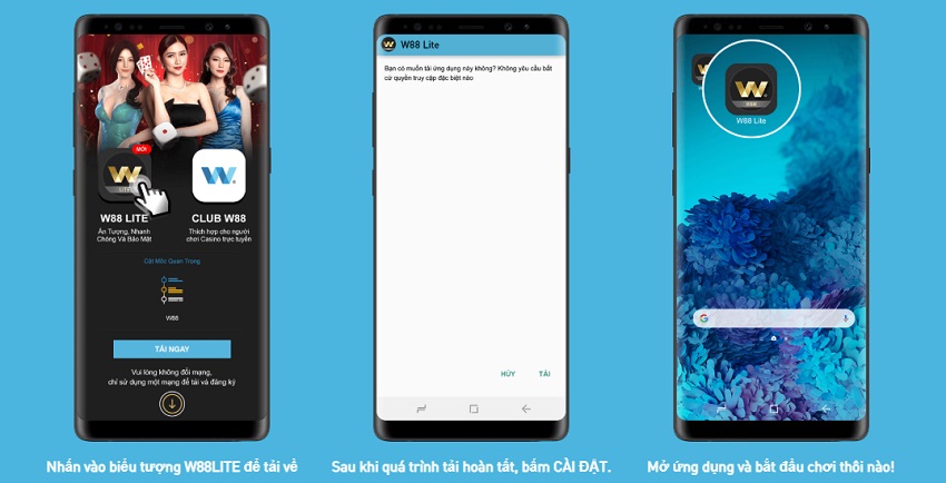 Cai dat app W88 ve cho Android