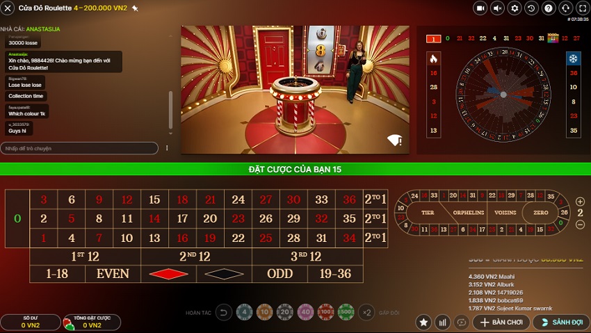 Cach choi game cua do Roulette W88